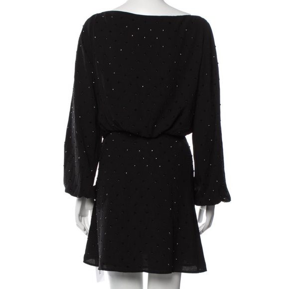 NWT ASTR THE LABEL EDITA RHINESTONE EMBELLISHED LONG SLEEVE MINI DRESS - Picture 4 of 8